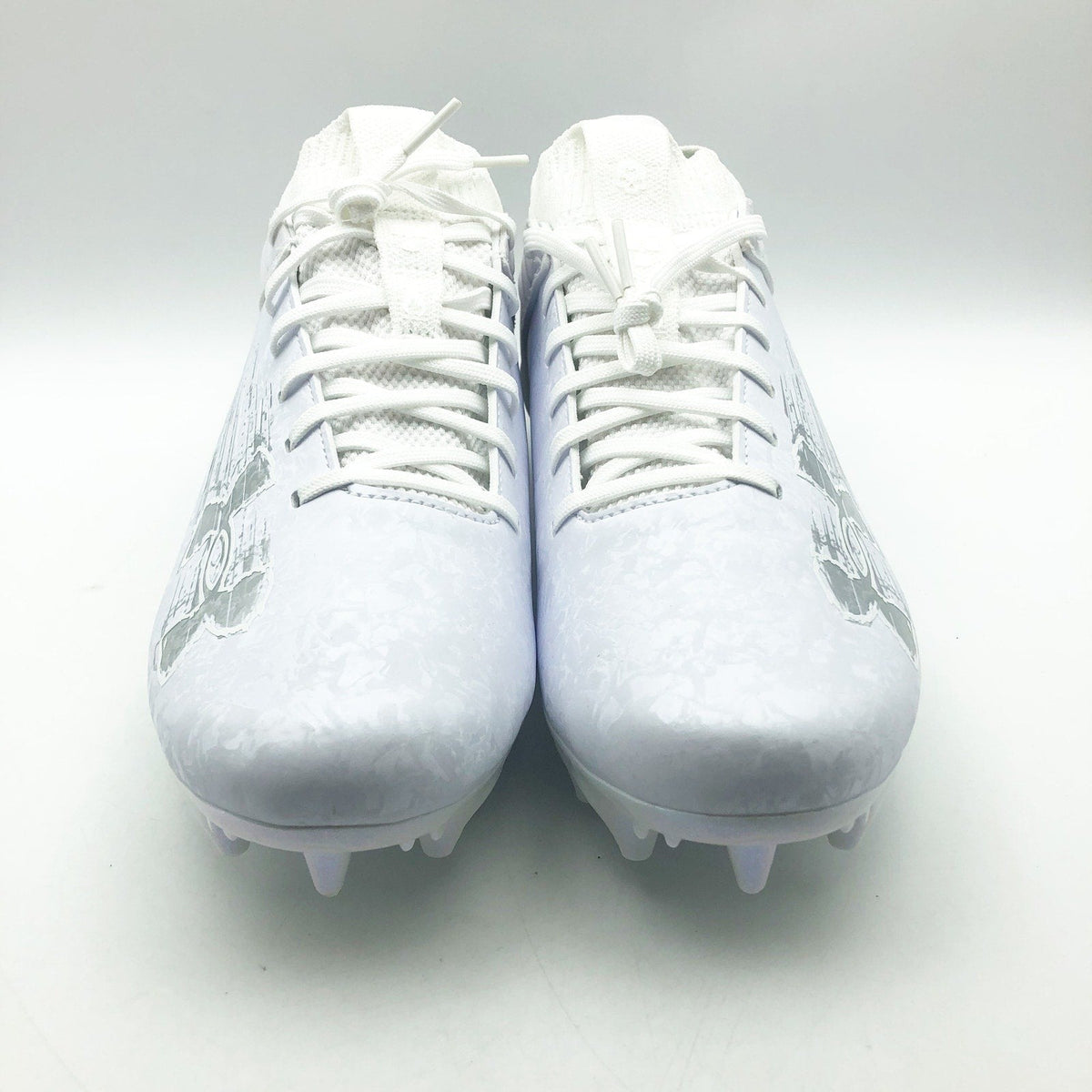 Under Armour Mens Blur 2 MC Suede Molded Football Cleats US 8 White Silver NWOB