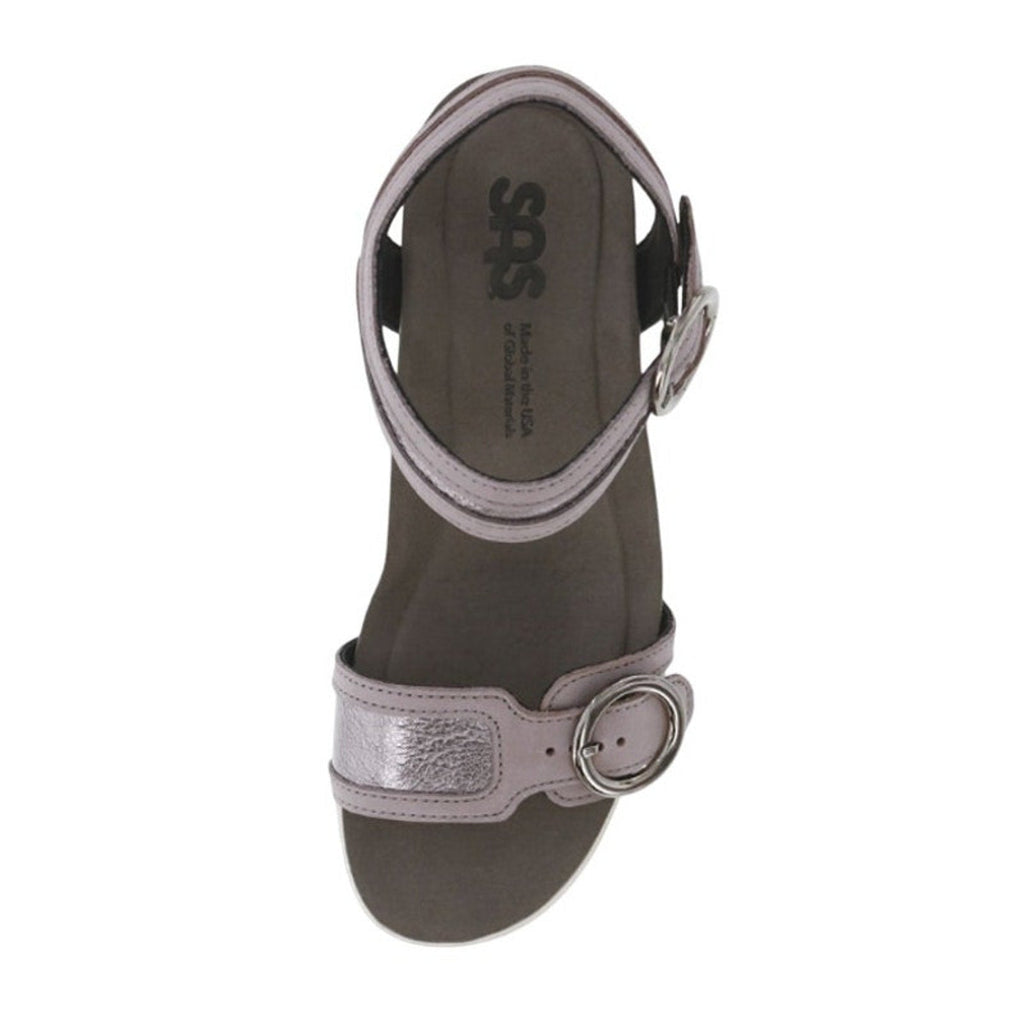 SAS Womens Seight Wedge Sandals SIZE 8.5 WW Purple Silver Leather NIB