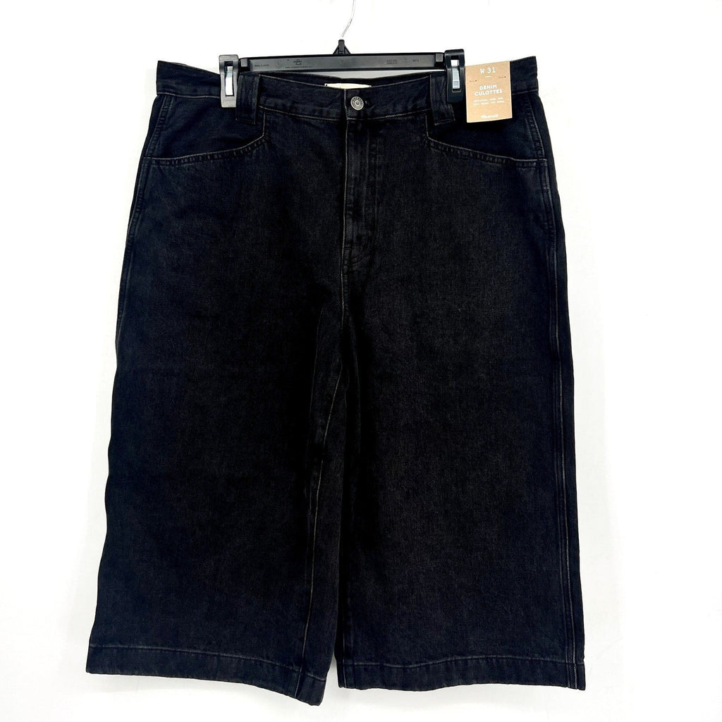 MADEWELL Women's Denim Culottes Size 31 US 10 Black Johnston High Rise NT218 NWT