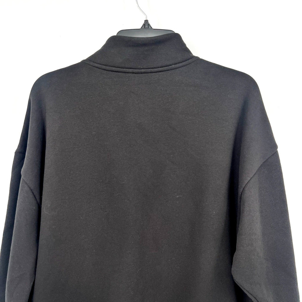 PUMA Women's Half-Zip Sweatshirt Large Black Minimal Gold Pullover NWT