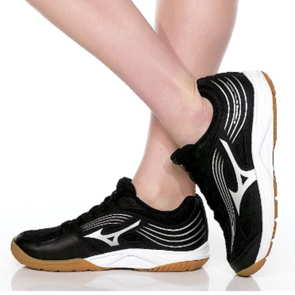MIZUNO Womens Cyclone Speed 3 Volleyball Shoes Size 6 Black Silver Lace Up NWOB