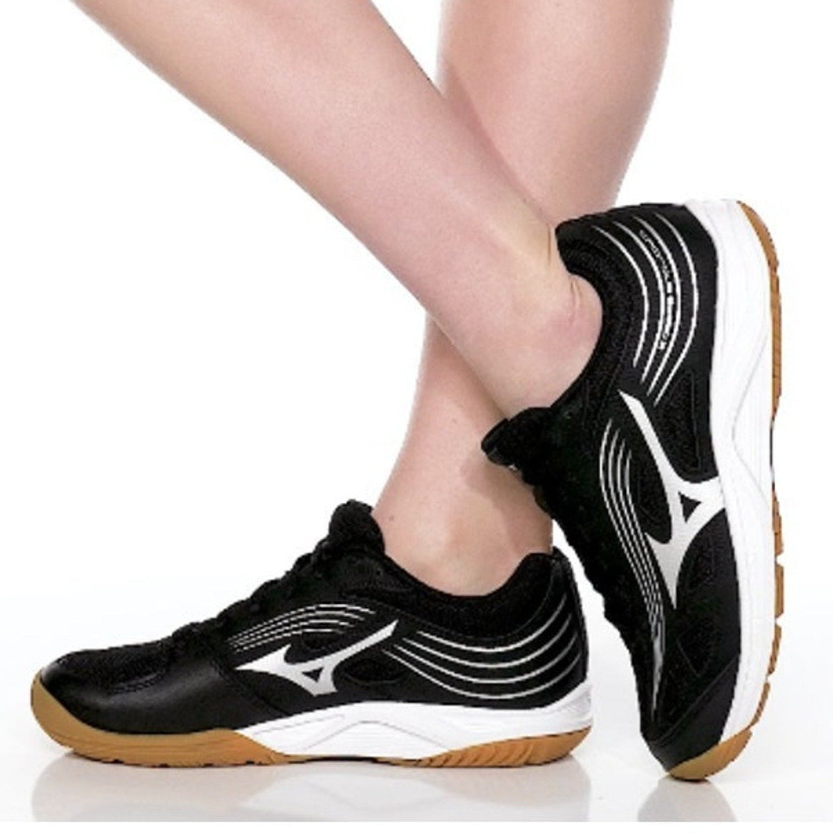 MIZUNO Womens Cyclone Speed 3 Volleyball Shoes Size 6 Black Silver Lace Up NWOB