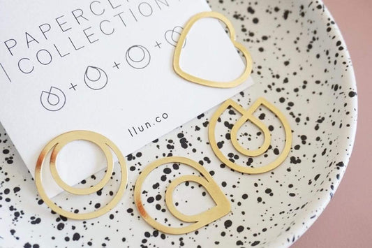 Brass Minimal Paper Clip Set - Bookmarks