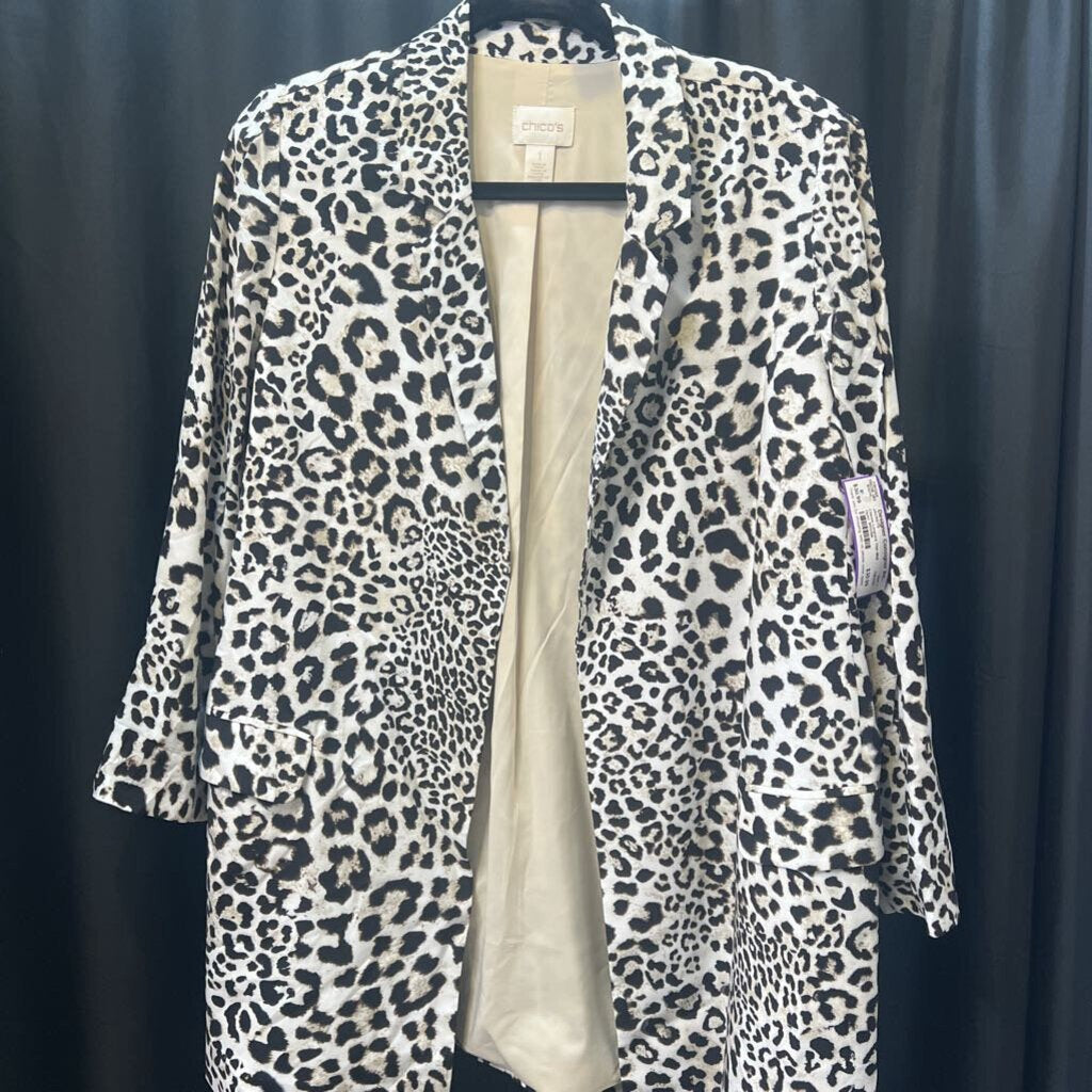 Chicos Leopard Thin Midi Open JACKETS 1