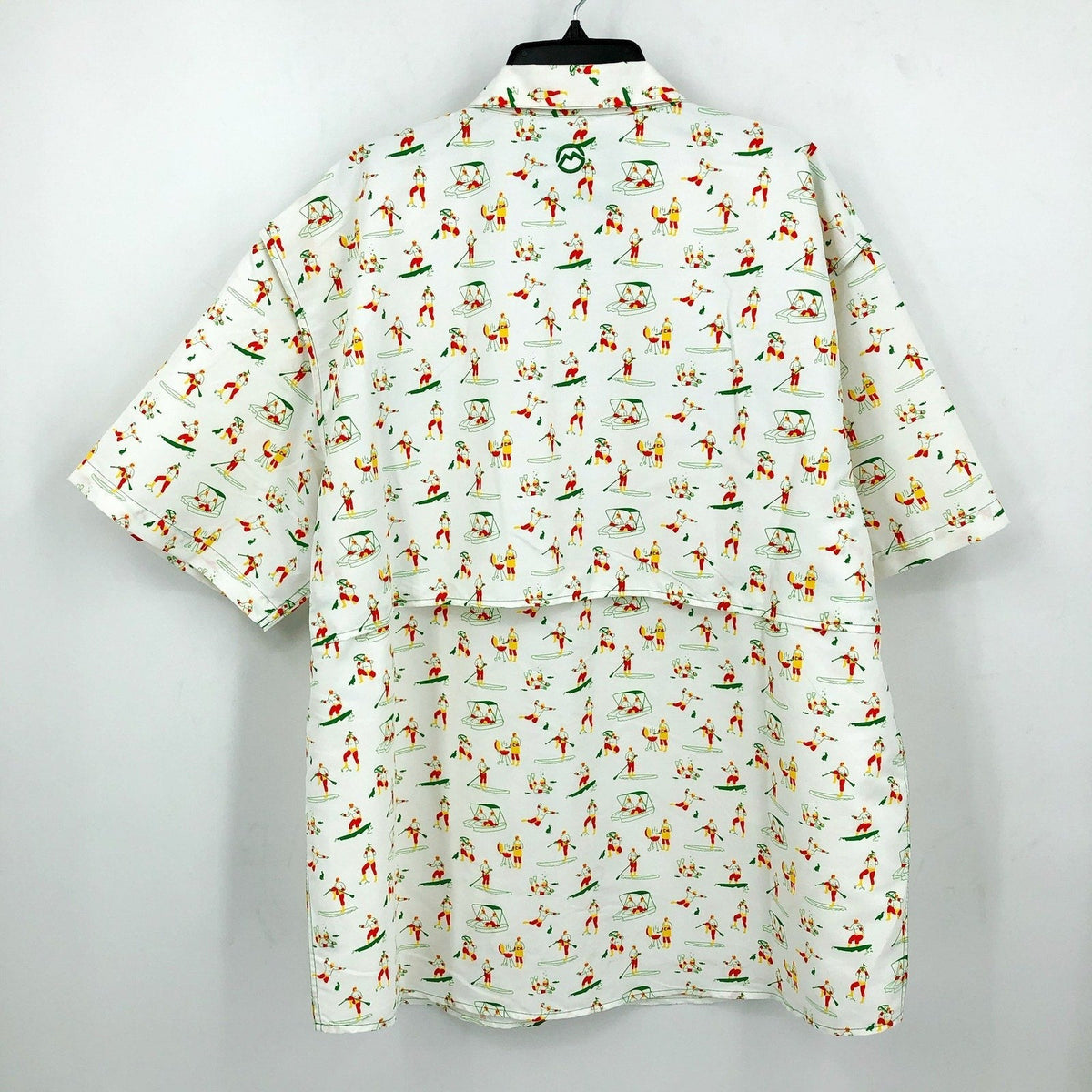 MAGELLAN Mens Life As A Luchador Fishing Shirt 2XL White Print Short Sleeve NWOT