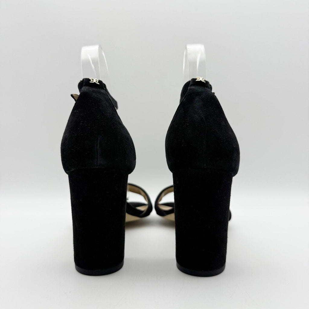 Sam Edelman Womens Robyn Heels Size 10 M Black Suede Leather Ankle Strap NWOB
