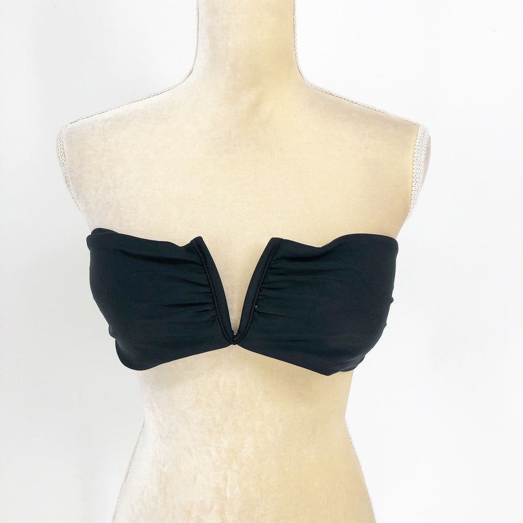 ANDIE SWIM The Scala Bikini Top XL Black Bandeau Strapless V-Bar Bust NWT