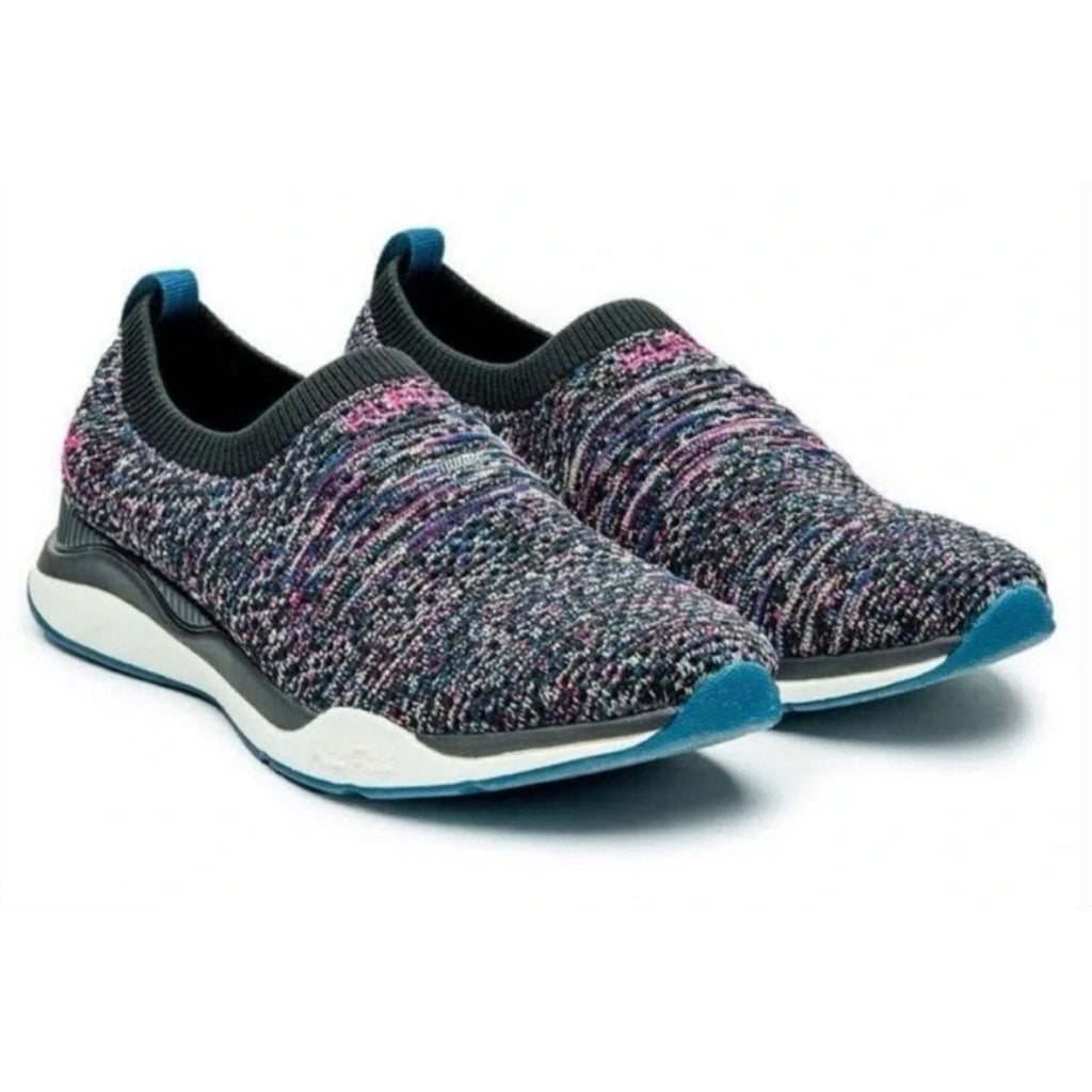 Kuru Womens Stride Casual Sneakers Size 8 Jet Black Confetti Knit Slip On NWOB