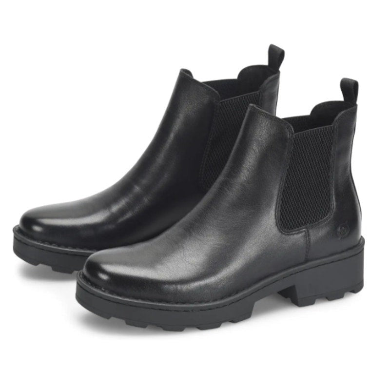 BORN Womens Verona Chelsea Ankle Boots Size 6.5 M EU 37 Black Leather NIB