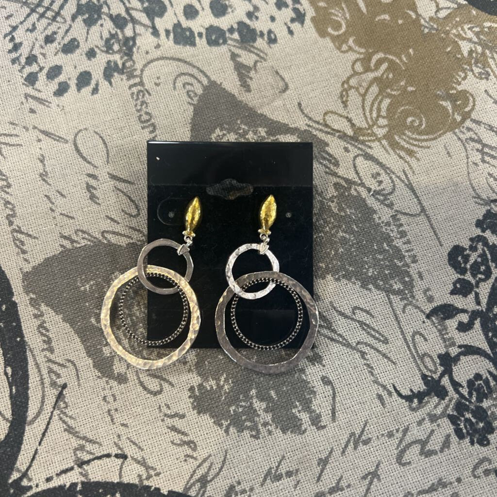 925 Dbl Hoops Dangle EARRINGS