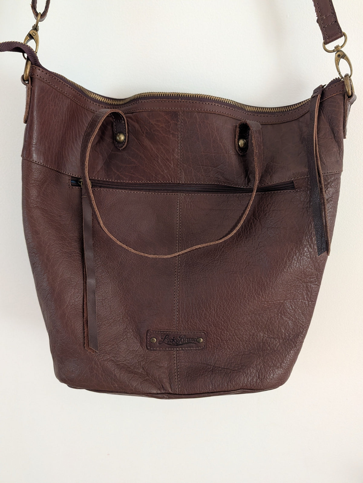 Lucky Brand Leather Patchwork Convertible Tote Crossbody Bag
