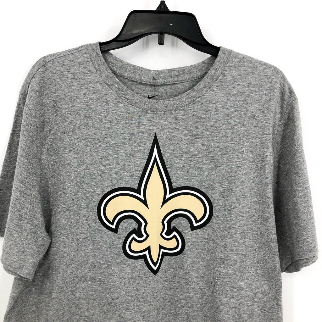NIKE Mens New Orleans Saints Logo Tee Medium Heather Grey Short Sleeve NWT