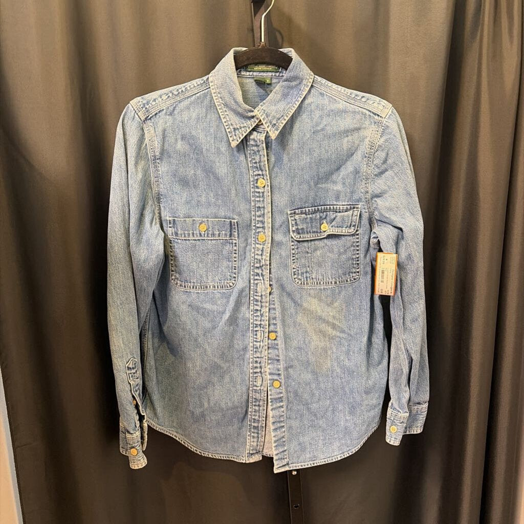 Lauren Denim Button Down TOPS Small