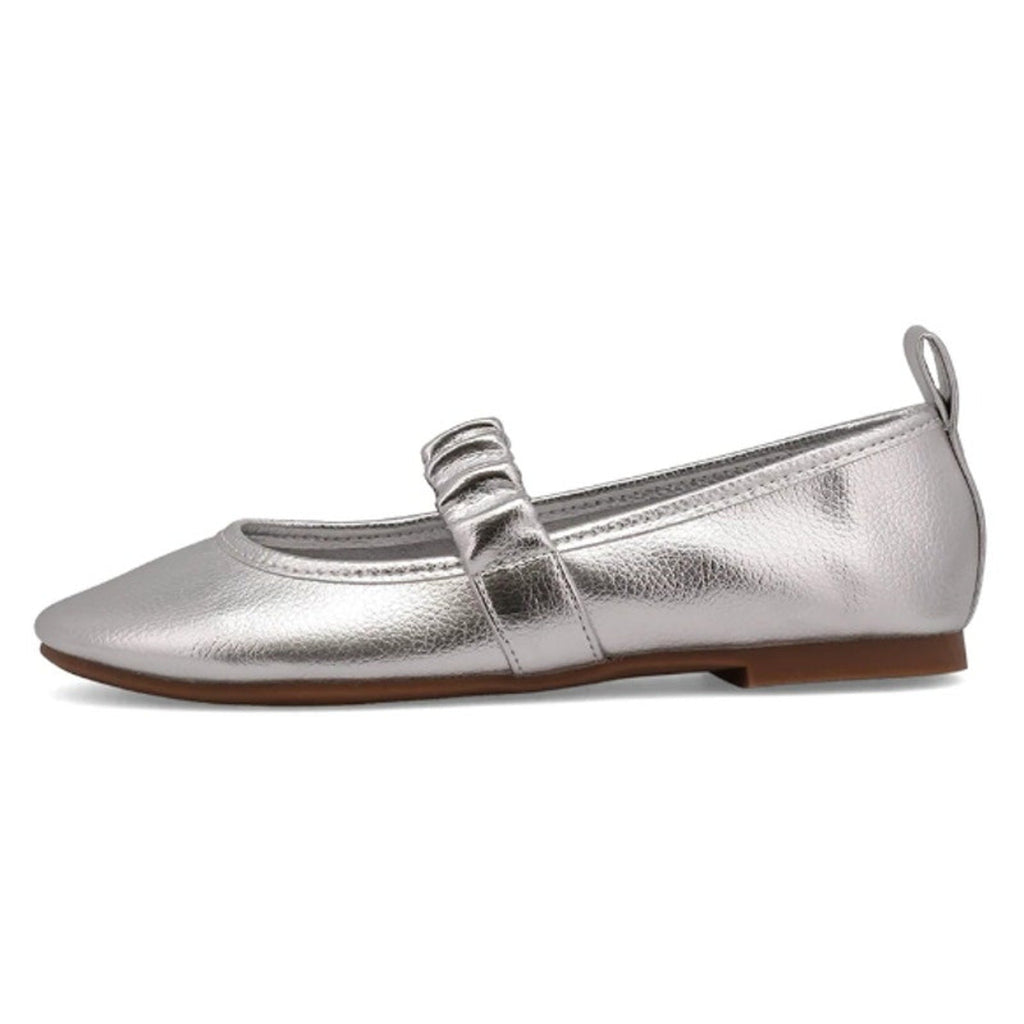 MIA Womens Uliana Ballet Flats Size 8.5 M EU 39 Silver Leather NWOB