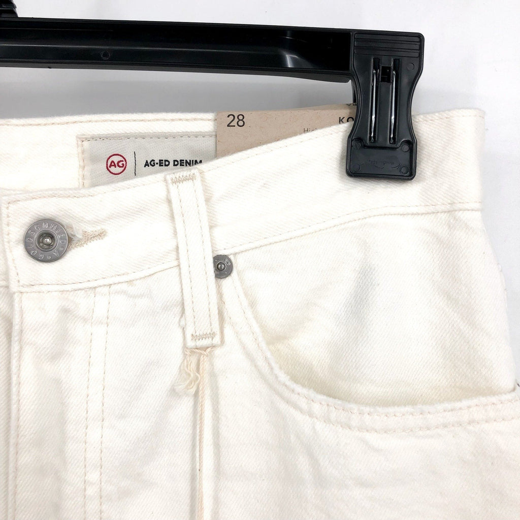 AG ADRIANO GOLDSCHMIED Kora Wide Leg Jeans Size 28 US 6 White 01 YRS Powder NWT
