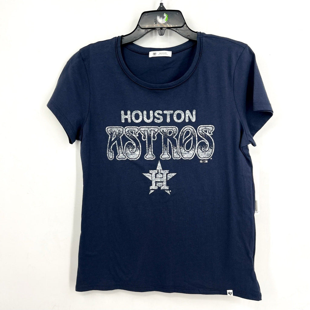 47 BRAND Women Houston Astros Graphic Tee Medium Atlas Blue Short Sleeve NWT
