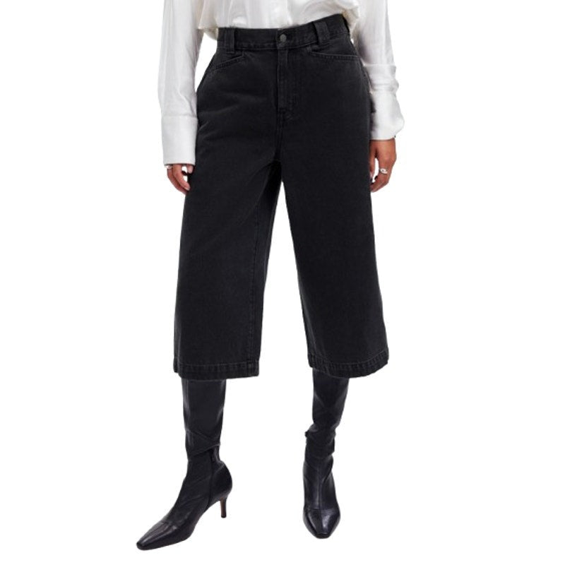 MADEWELL Women's Denim Culottes Size 31 US 10 Black Johnston High Rise NT218 NWT