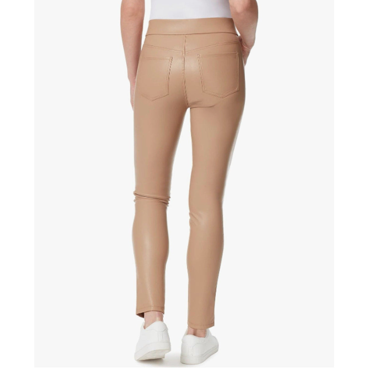 GLORIA VANDERBILT Avery Faux Leather Leggings Size 14 Tan Pull on Skinny NWT
