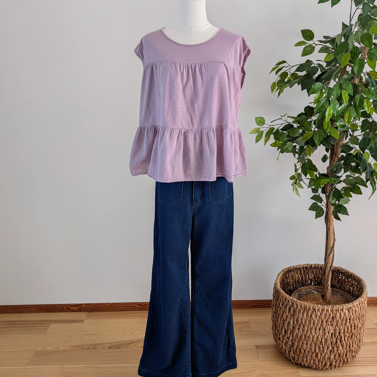 Anthropologie Cotton Tiered Top Shirt - S