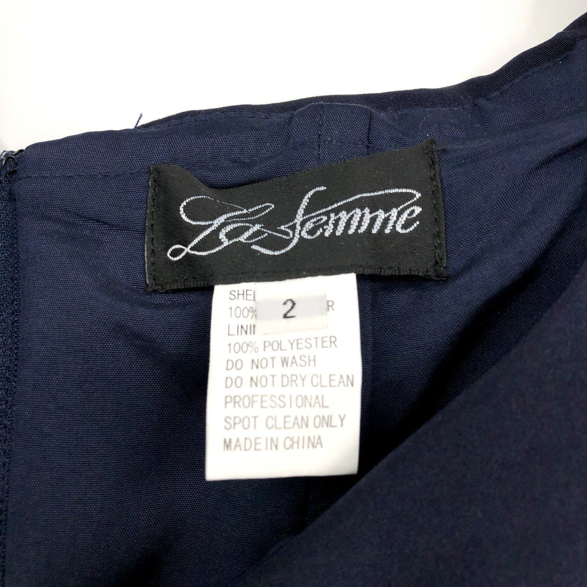 LA FEMME 25206 Jersey Column Gown 2 Navy Blue Off-the-Shoulder Ruched NWOT