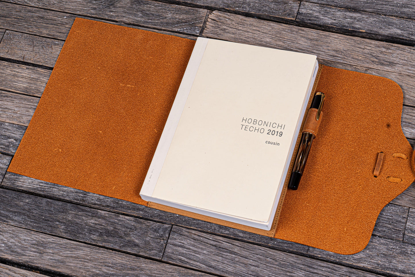 Refillable Leather Wrap Journal / Planner Cover - Crazy Horse Brown
