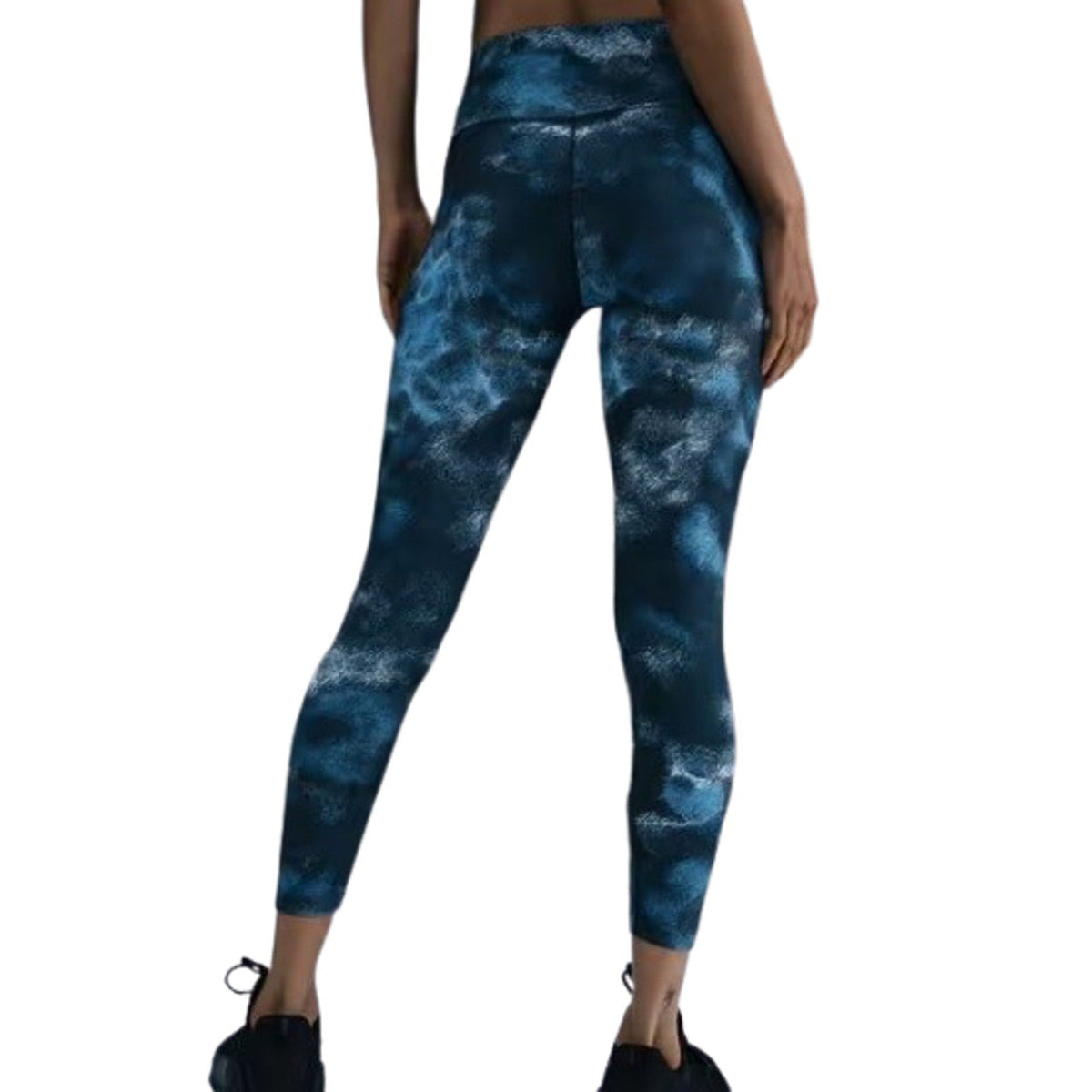 NIKE Women's One High Waist 7/8 Leggings Small Smokey Navy Blue Print NWT
