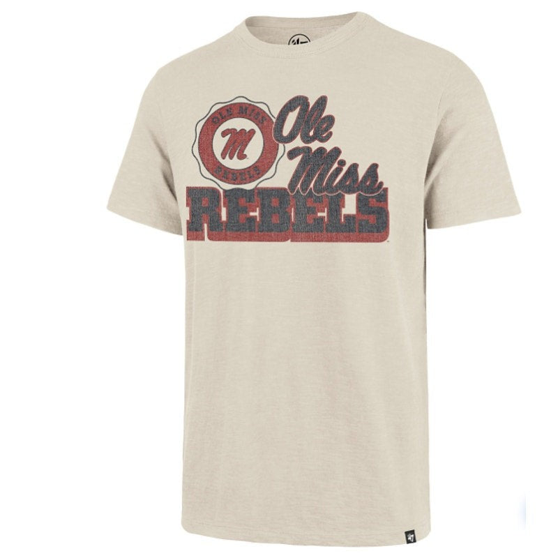 47 BRAND University of Mississippi Bottom Line Scrum Tee Medium Khaki NWT