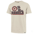 47 BRAND University of Mississippi Bottom Line Scrum Tee Medium Khaki NWT
