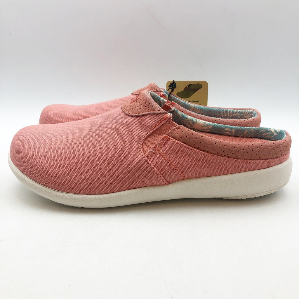 Spenco Womens SIESTA NUEVO Casual Slides Size 7.5 Pink Canvas Slip On Shoes NIB