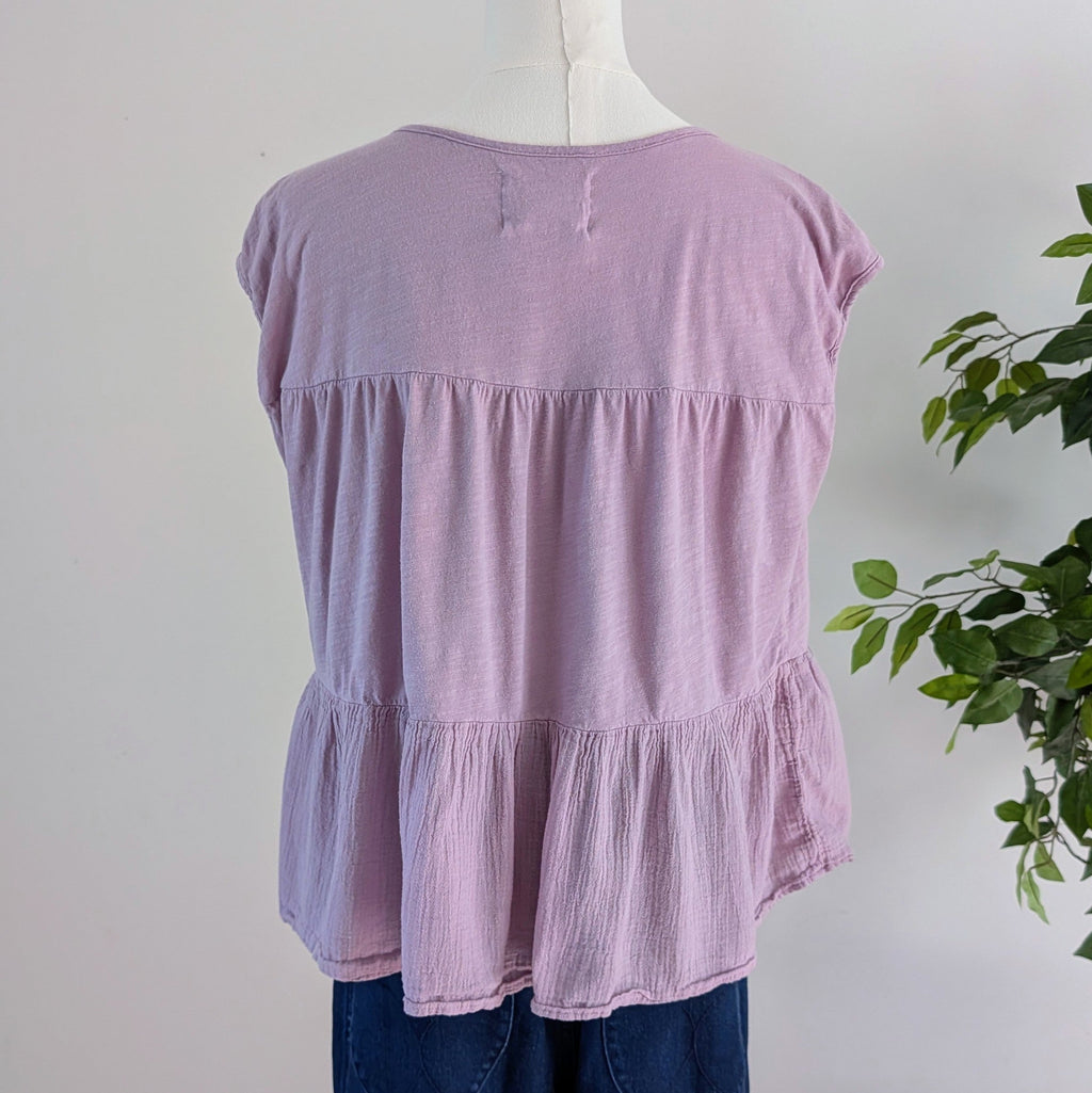 Anthropologie Cotton Tiered Top Shirt - S