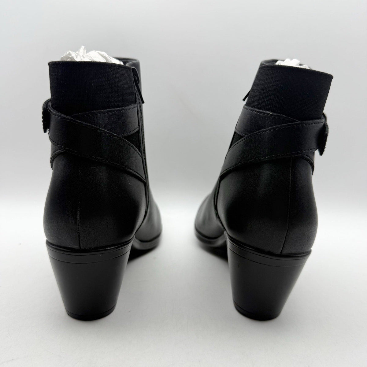 Clarks Womens Emily2 Lux Ankle Boots Size 8.5 EU 39.5 Black Leather Booties NIB