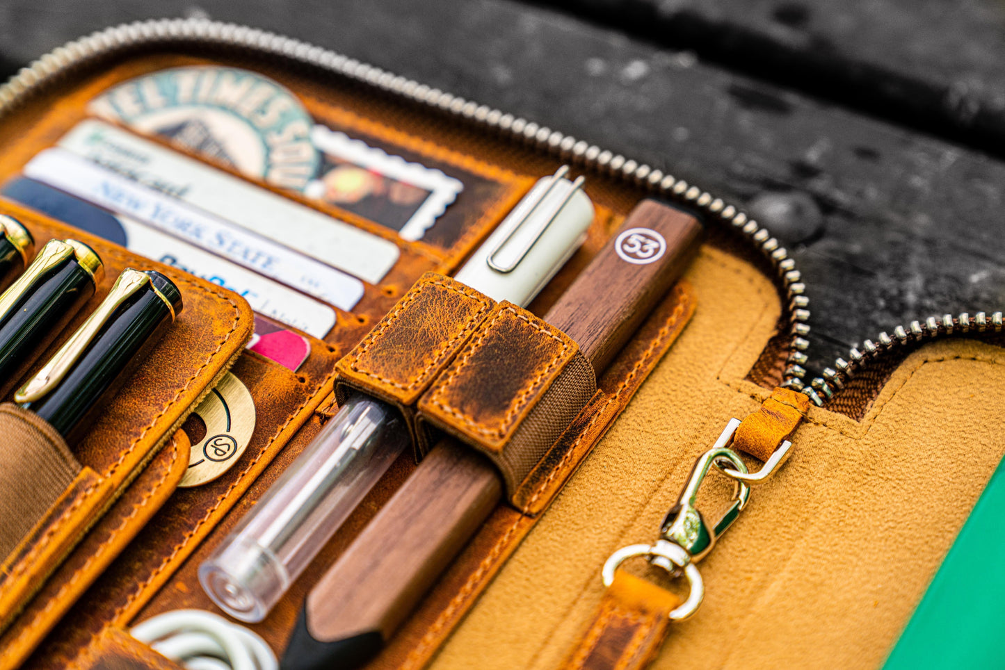 Leather Zippered iPad Mini & Large Moleskine Folio - Crazy Horse Brown