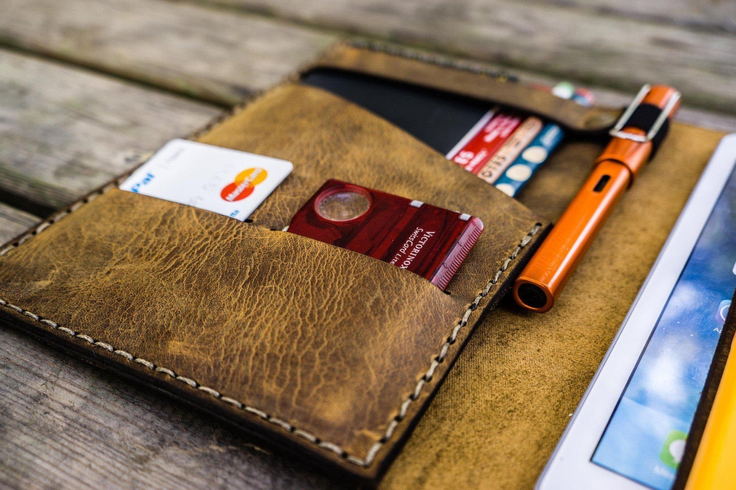 Leather Hobonichi Cousin A5 Planner Cover - Crazy Horse Brown