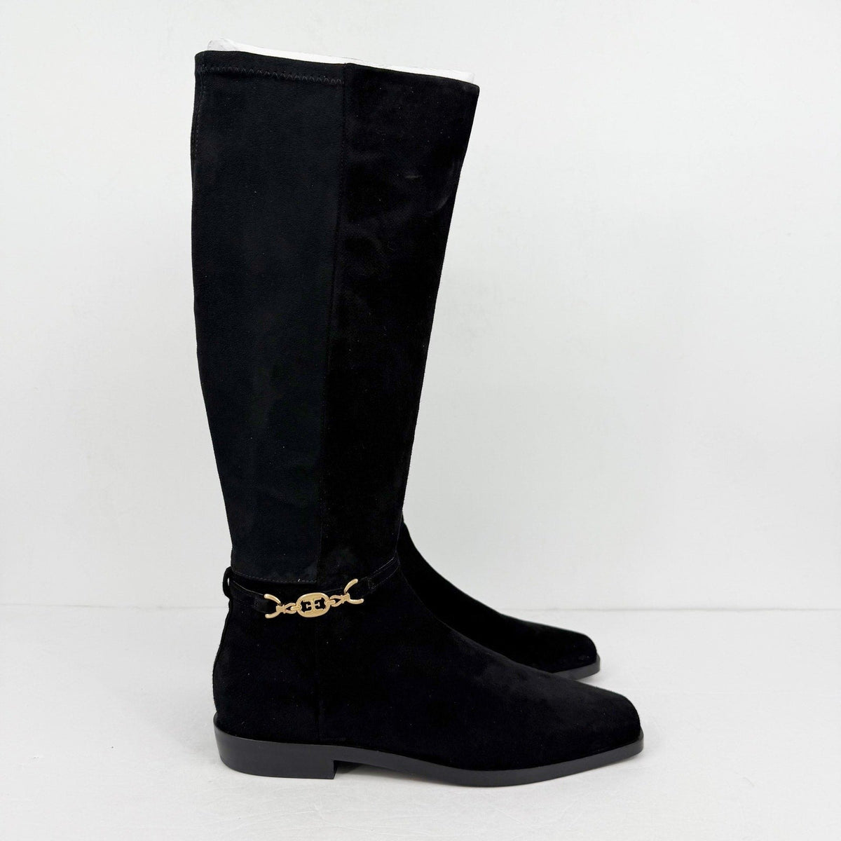 Sam Edelman Womens Clive Knee High Boots Size 10 Black Suede Horsebit Detail NIB