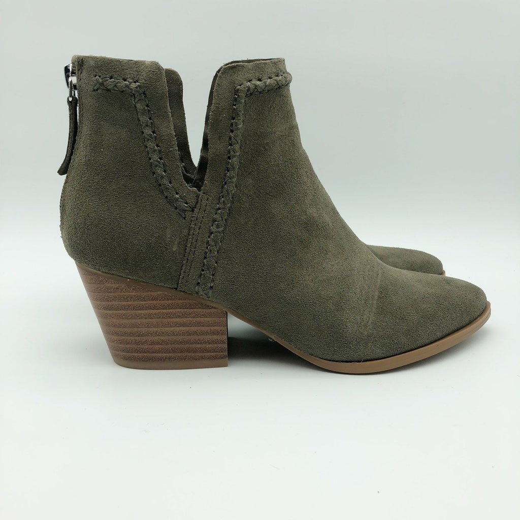 Dolce Vita Womens Dylan Ankle Booties Size 7.5 Green Textured Heel Suede NWOB