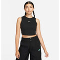NIKE Sportswear Chill Knit Tight Cropped Mini-Rib Tank Top Large Black NWT