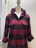Brand New Banana Republic - Maroon and Black Plaid Long Sleeves - Medium