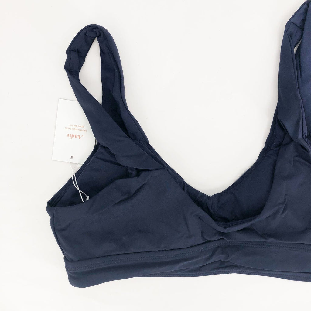 ANDIE SWIM Women's The Ventura Swim Top XXL Flat Navy Blue Scoop Neck NWT