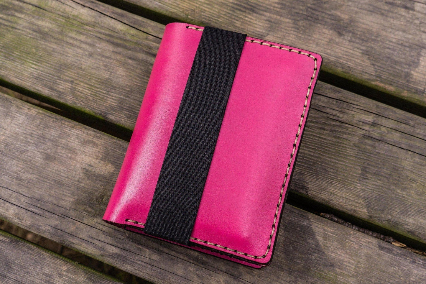 Leather Rhodia A6 Notebook Cover - Pink