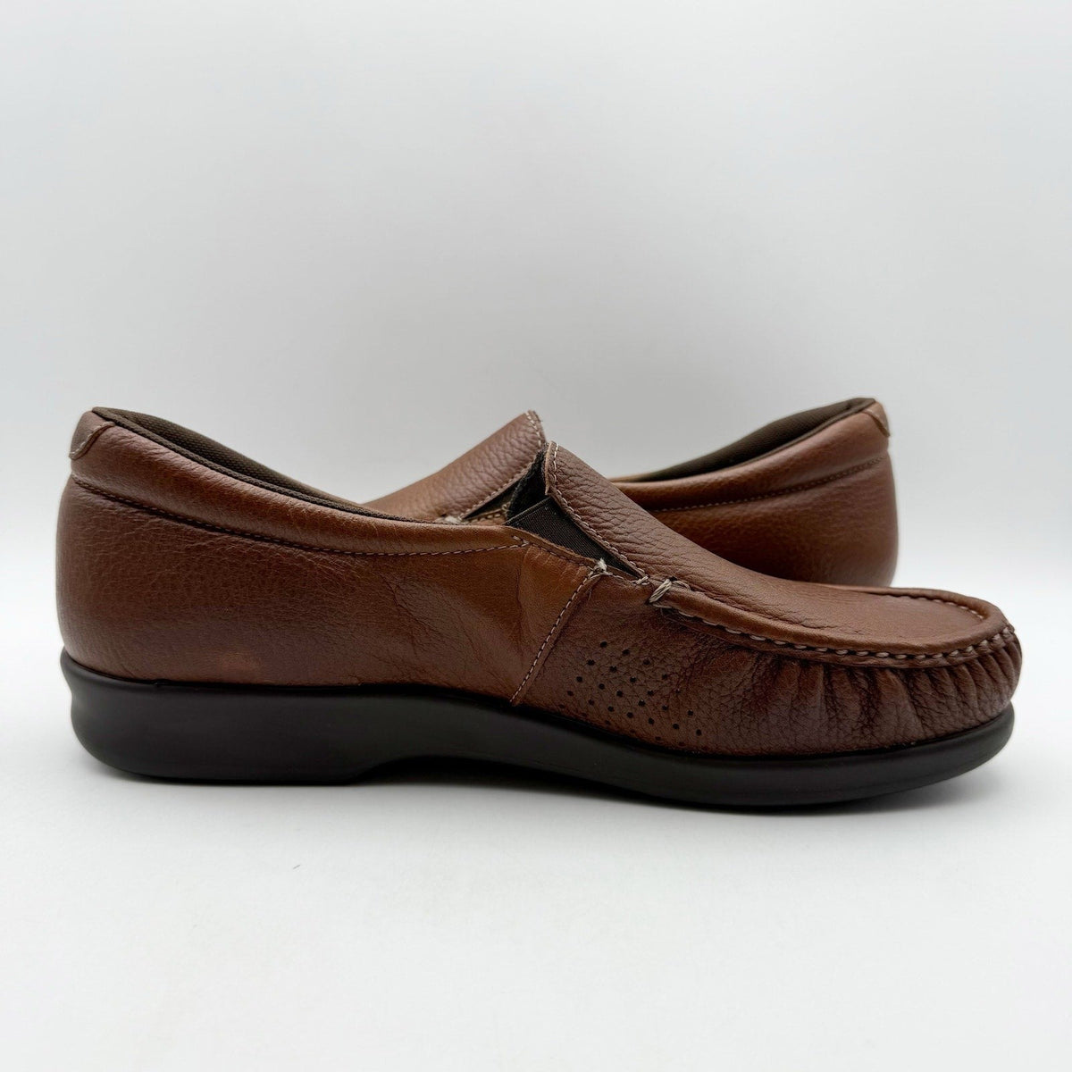 SAS Womens Twin Slip On Walking Shoes Size 10.5 Narrow EU 41 Brown Leather NIB