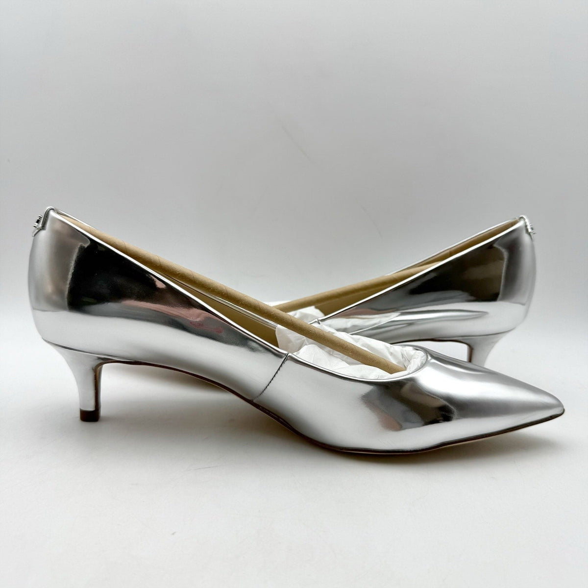 Sam Edelman Womens Dori Pumps Size 8.5 M EU 39 Silver Leather Heels NIB