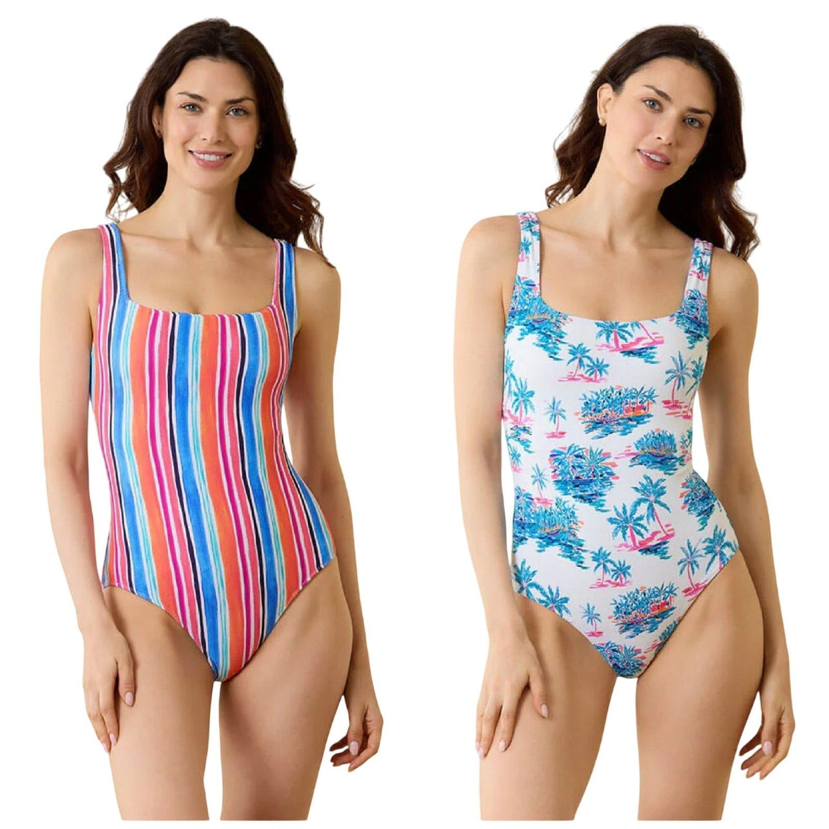 TOMMY BAHAMA Island Cays Oasis One-Piece Swimsuit Size 14 Pink Reversible NWT
