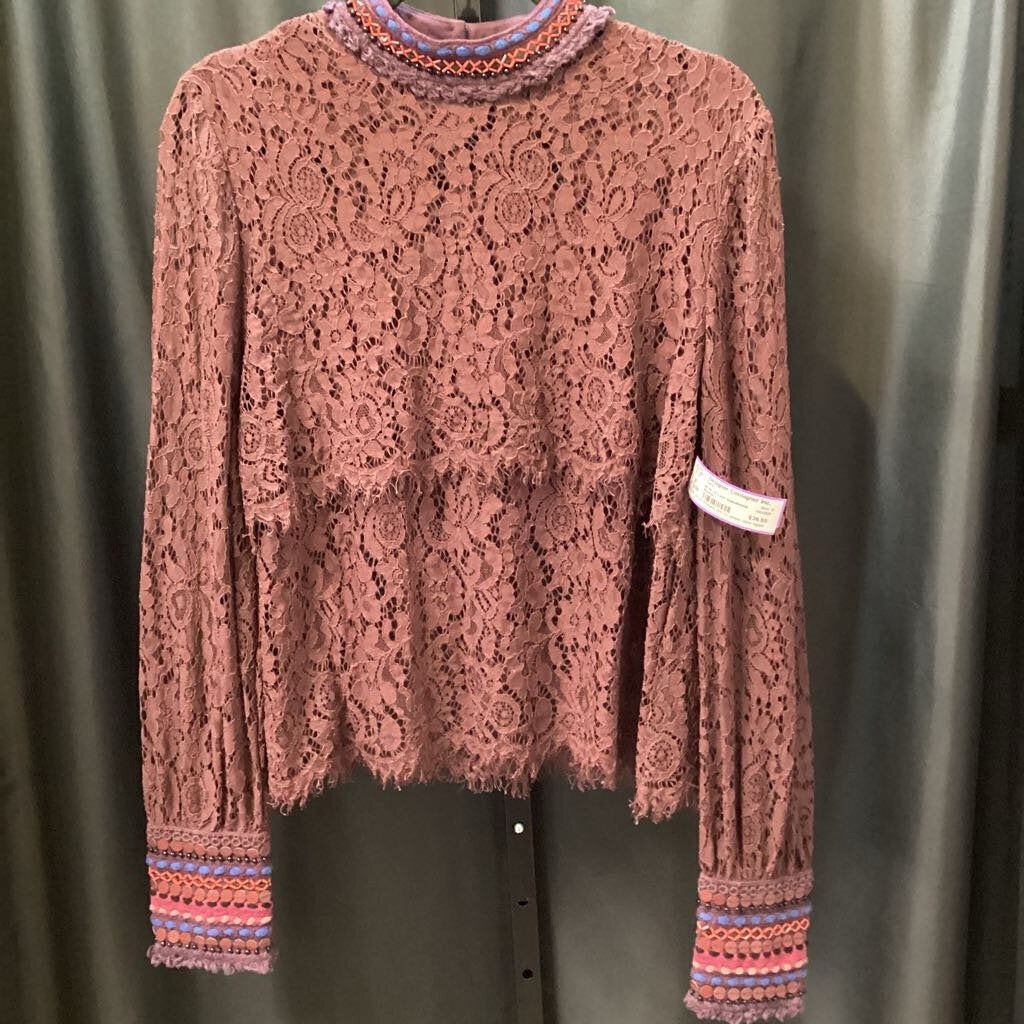 Bl^nk LS Lace Embellished TOPS S