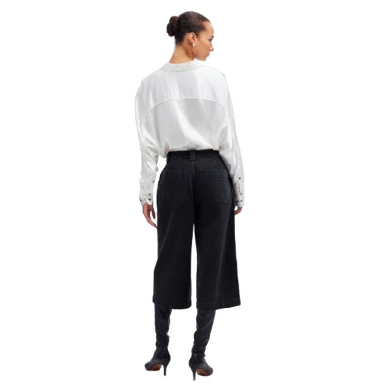 MADEWELL Women's Denim Culottes Size 31 US 10 Black Johnston High Rise NT218 NWT