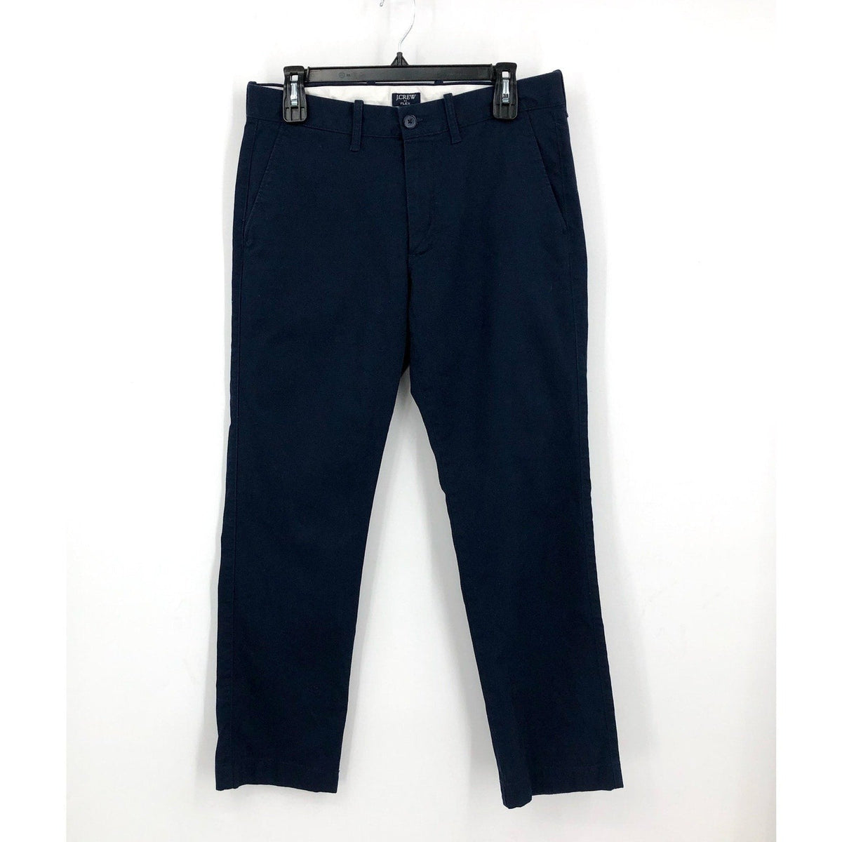 J.CREW Mens Straight-Fit Flex Chino Pants 31x30 Navy Blue Flat Front H3186 NWOT