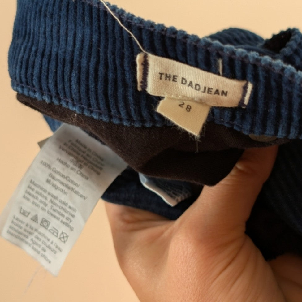 Madewell Blue Corduroy Dad Jean Pant - 28