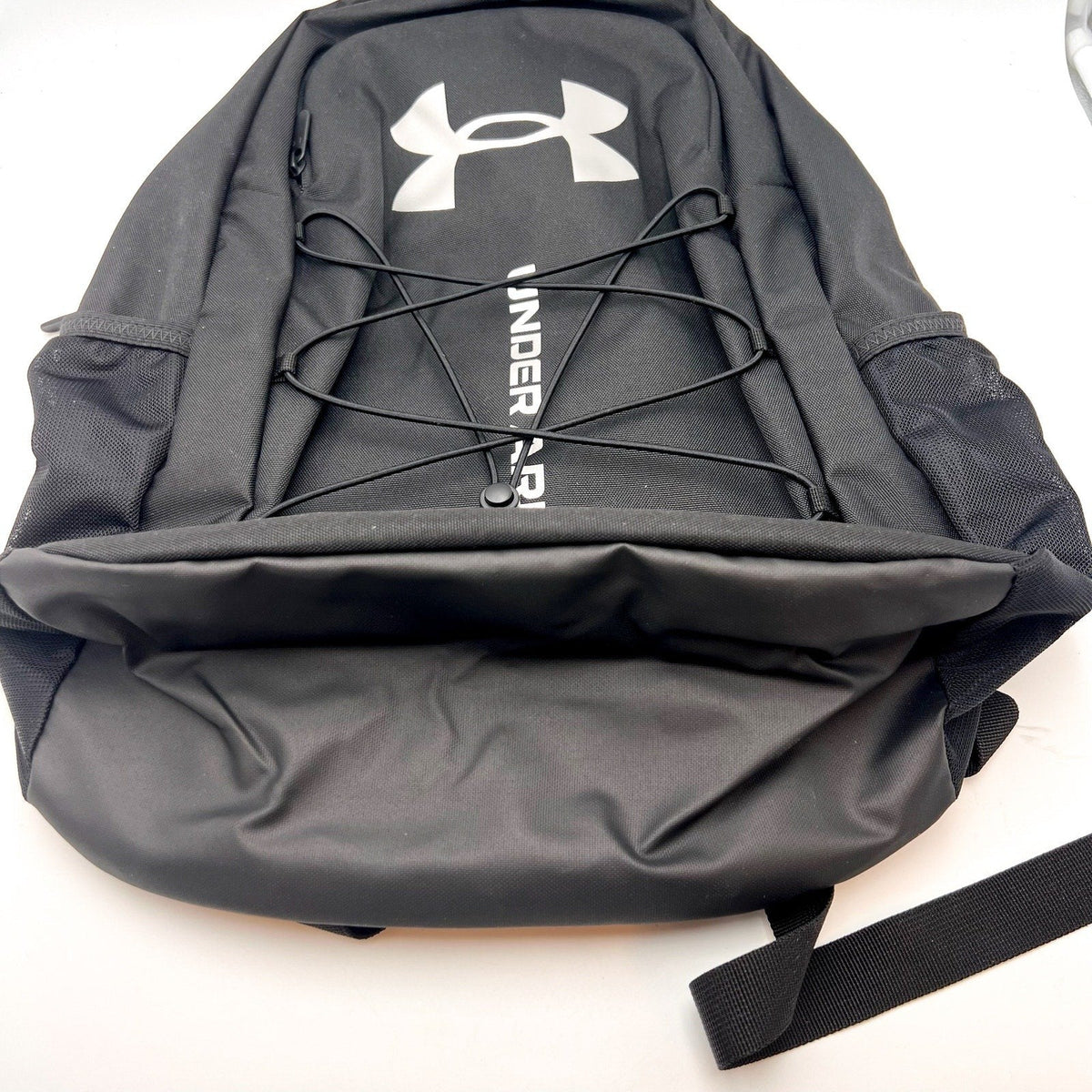 UNDER ARMOUR Hustle Sport 6.0 Backpack Black Metallic Silver Water ResistantNWOT