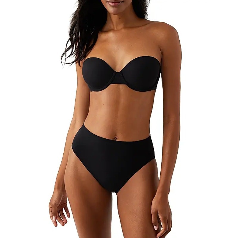 WACOAL Comfort First Strapless Tee Bra 36D Black Seamless Convertible NWT