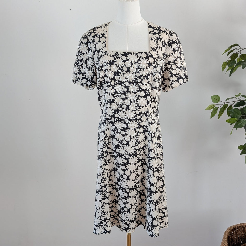 Vintage Silk Floral Dress - 10/M