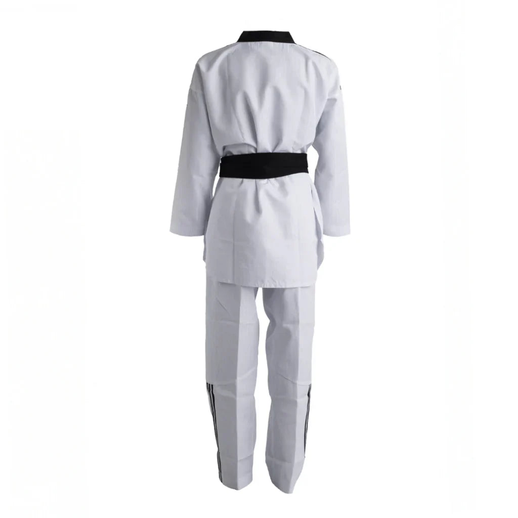 adidas adi-Start III 3 Stripes Taekwondo White Uniform with 3 Stripes (White Collar, Black Collar, Poom Collar)